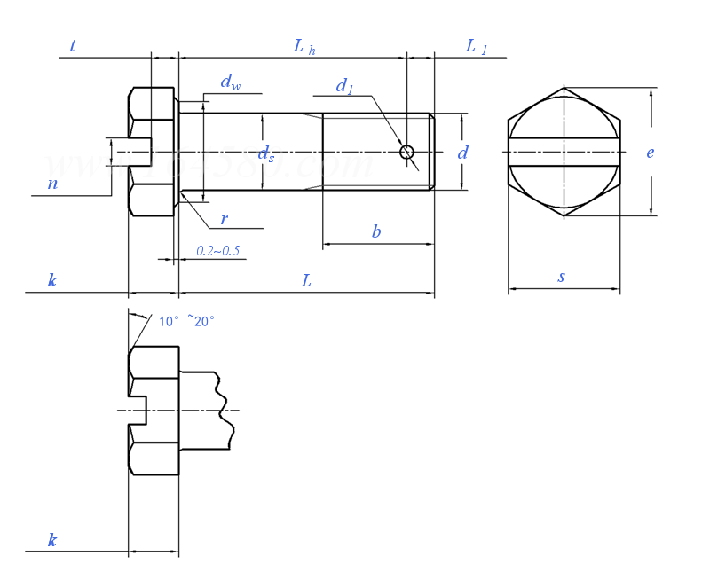HB  8260 - 2002 开槽六角头螺栓