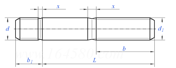 Q  121 雙頭螺柱 b1=1.25d [一端粗牙，一端細(xì)牙]