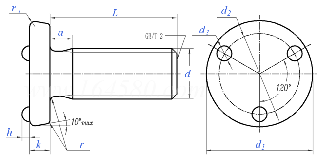 Q  199 端面平圆头凸焊螺钉 A型