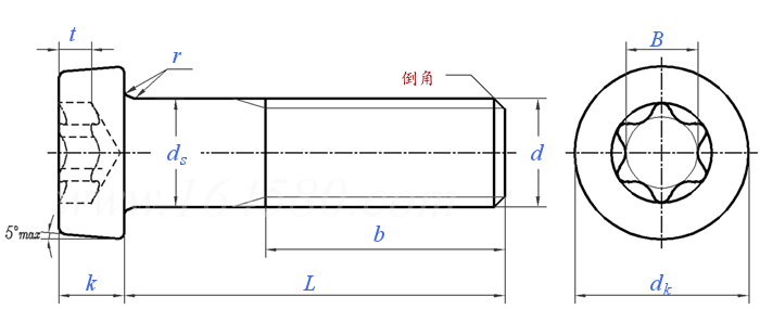 GB  6191 - 1986 内六角花形圆柱头螺钉 8.8级
