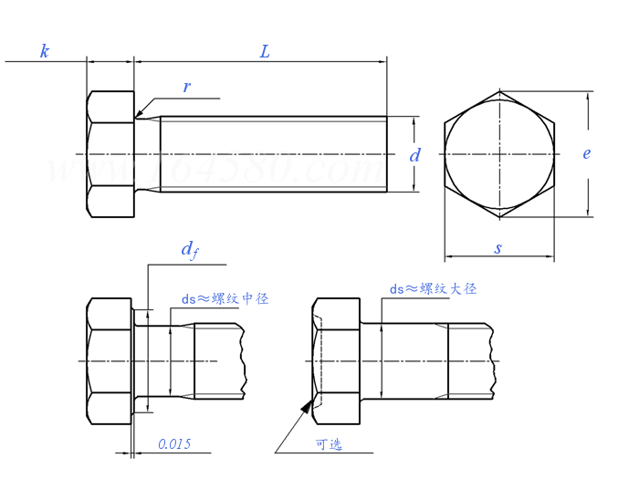 BS  1981 - 1991 六角頭機械螺釘  Table 16