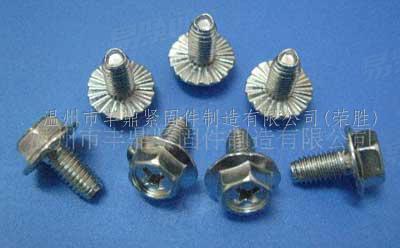 十字槽外六角法蘭帶花螺釘 滾花法蘭面螺栓