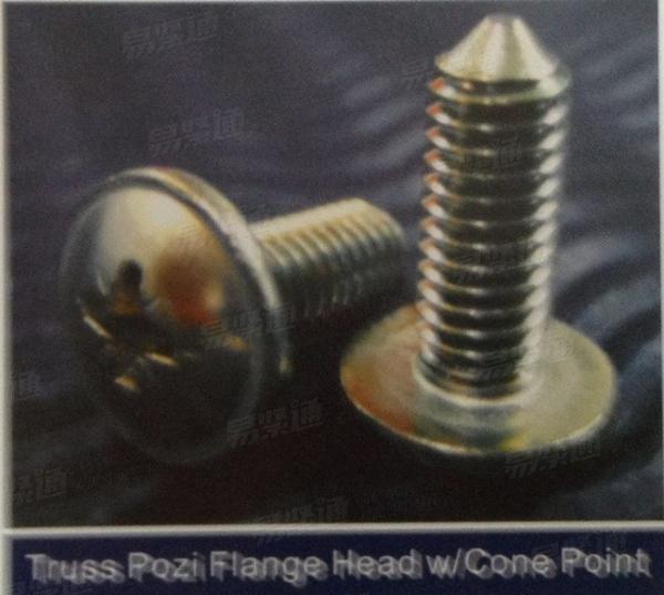 不鏽鋼米字槽盤頭帶墊錐端螺釘
