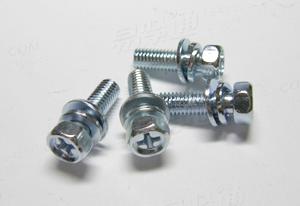 XY8.8 XY10.9十字组合螺栓GB9074.13 六角头螺钉带平垫圈、弹垫三组合件