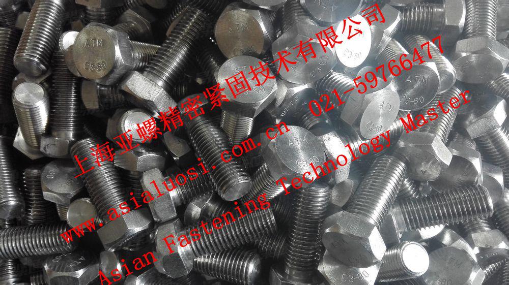 國标不鏽鋼外六角螺栓 馬氏體C3-80螺栓