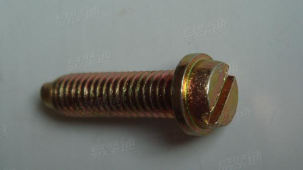 一字连垫螺丝 非标螺丝 开槽盘头带垫螺丝