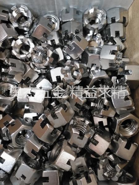 不銹鋼 六角開槽螺母