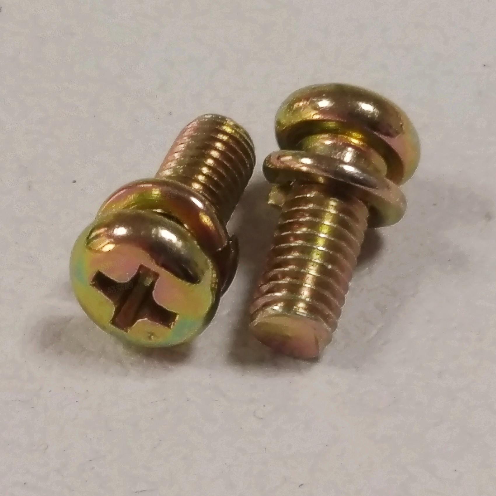 鍍彩鋅 十字槽盤頭螺釘和彈墊組合螺絲