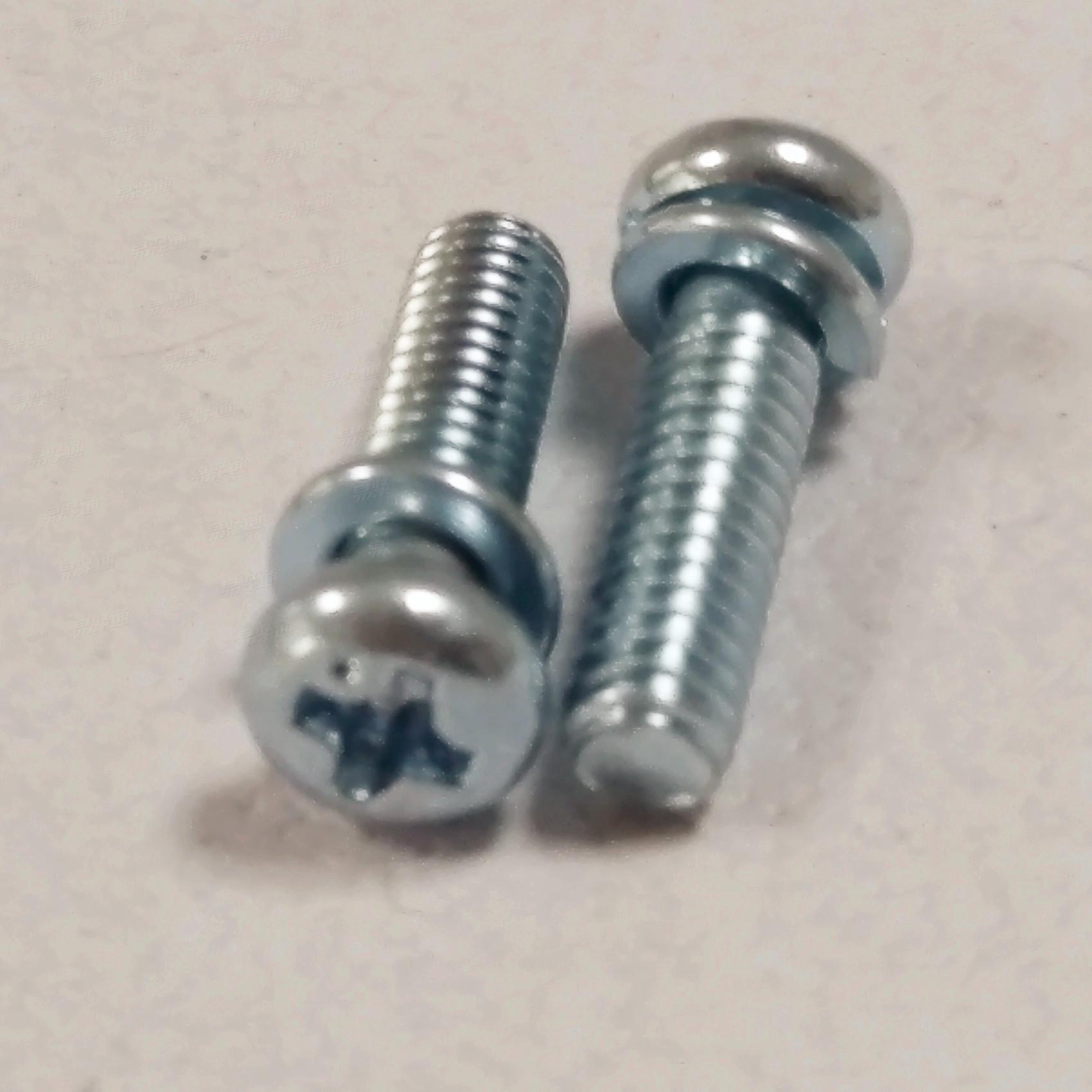 蓝白锌 十字槽盘头螺钉和弹垫组合螺丝