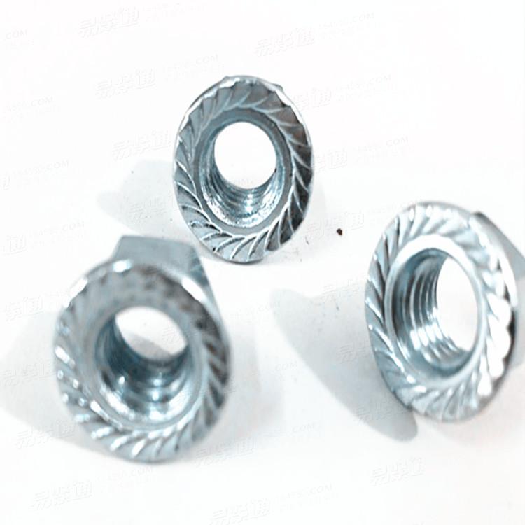 海盐厂家直销德标DIN6923-1983六角面法兰螺母带齿螺母平板螺母现货