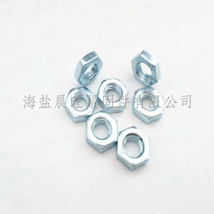 海鹽高品質(zhì)供應(yīng)德標(biāo)DIN439-2-1987外六角薄螺母鍍鋅M6