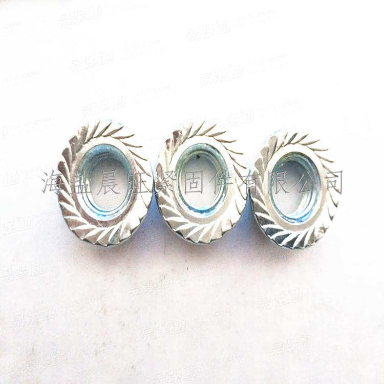 海盐供应高品质六角法兰螺母DIN6923-1983带齿法兰螺母M10