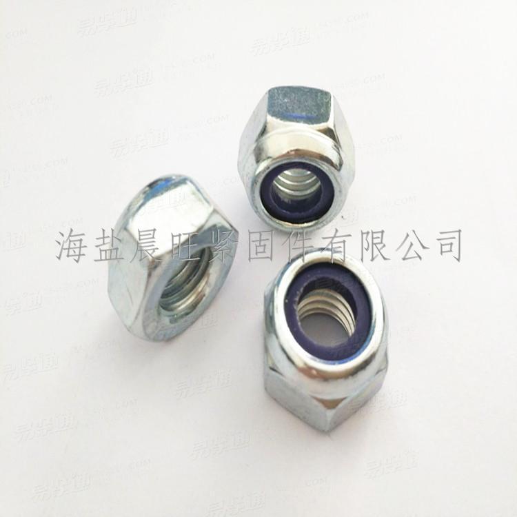 海盐厂家供应DIN985-1987非金属嵌件薄型锁紧螺母M10