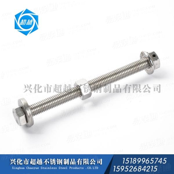 不锈钢螺母 法兰螺母 螺杆配法兰螺母