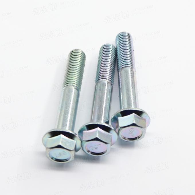 汽车加大边法兰螺丝高强度8.8级螺丝半牙六角法兰螺栓