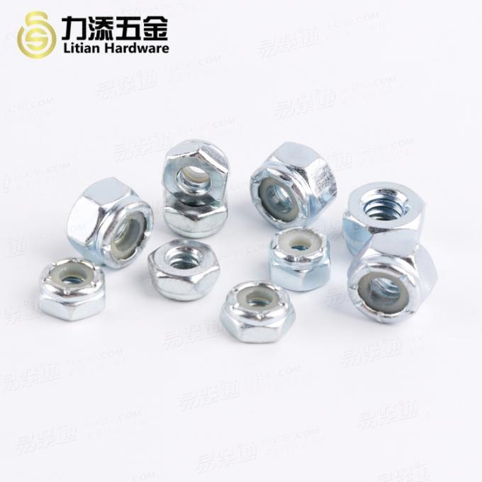 美制六角尼龍鎖緊螺母（碳鋼本色）