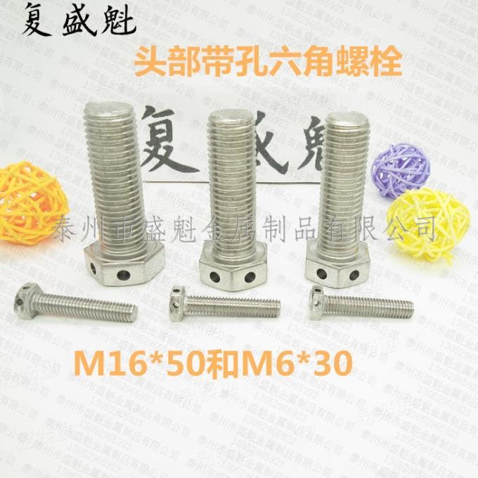 Q170六角头头部带孔螺丝