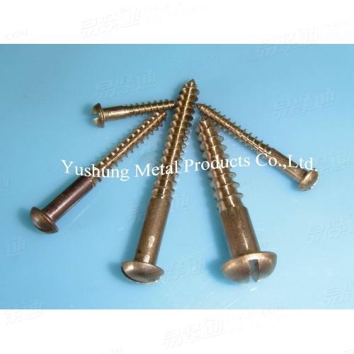 銅螺絲 矽青銅美制開槽或十字圓頭木螺絲 矽青銅木螺絲 矽青銅螺絲 矽青銅螺釘 矽青銅十字螺釘