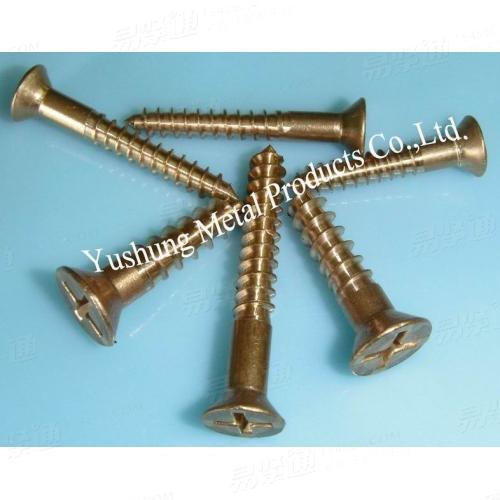 銅螺絲 矽青銅美制十字沉頭木螺絲 矽青銅木螺絲 矽青銅螺絲 矽青銅沉頭螺絲 矽青銅螺釘