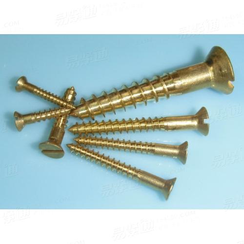 銅螺絲 黃銅美制開槽沉頭木螺絲黃銅木螺絲黃銅木螺釘黃銅螺釘黃銅螺絲