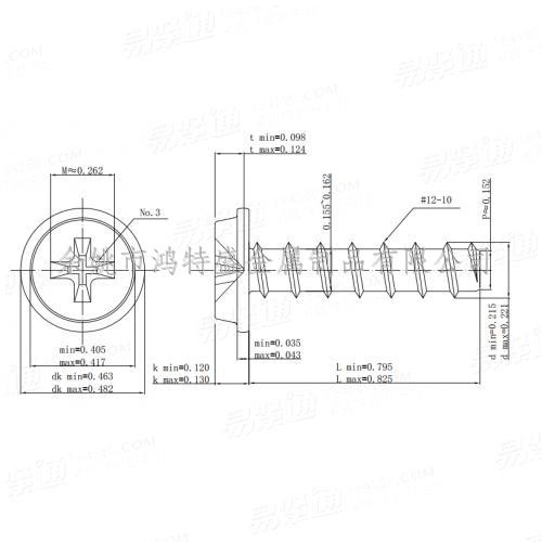 美标十字带垫F头自攻钉