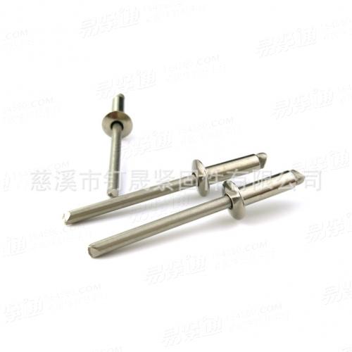 厂家直销Φ3.2*8、Φ4*8、Φ4.8*10GB国标12618开口型平圆头抽芯铆钉全铁抽芯铆钉