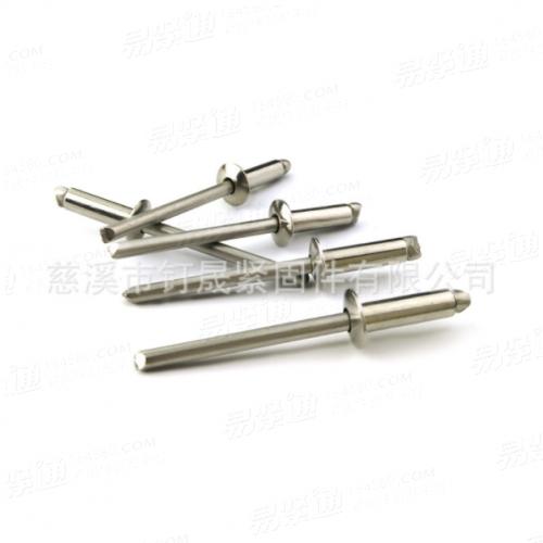 廠家直銷4*12 全不鏽鋼抽芯鉚釘 開口型平頭鉚釘 半圓頭鉚釘