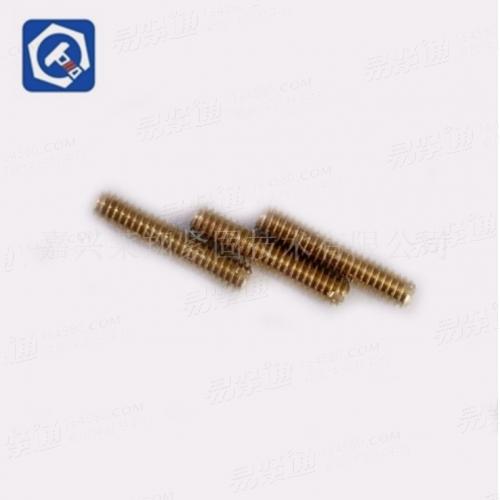 銅螺絲 一字開槽平端緊定螺絲 止付螺絲 平端一字槽螺絲