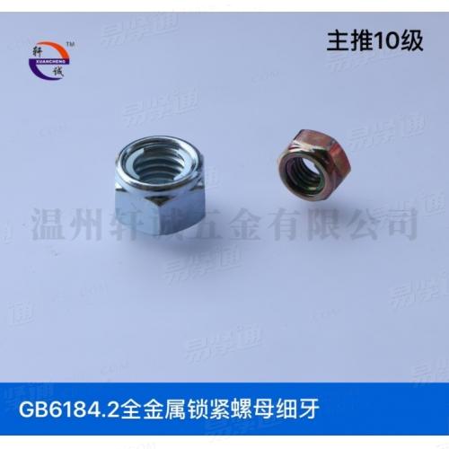 GB6184.2六角金属锁紧螺母细牙10级现货