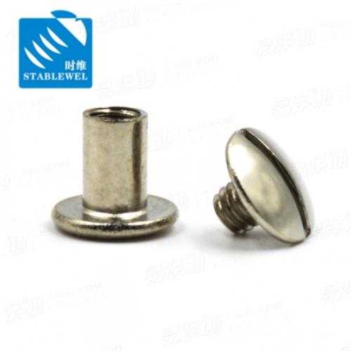 扁圓頭子母對鎖釘 内螺紋 4-150mm子母配套 賬本釘 子母鉚釘