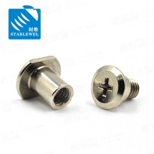 鐵鍍鎳平頭十字 切邊母釘台階子釘對鎖釘 子母鉚釘 廠家非标定制