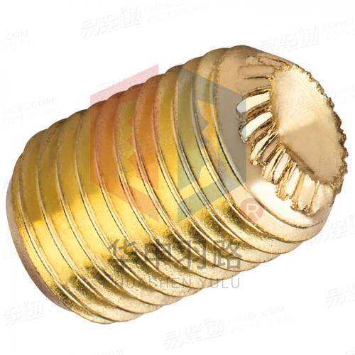 DIN916（K）黄铜内六角凹端滚花紧定螺钉