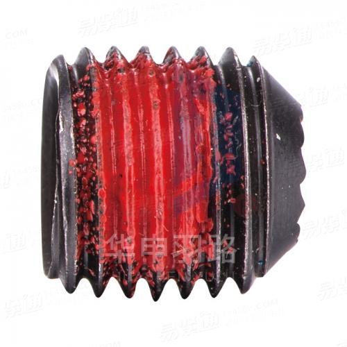厂家直供  红色 涂层 平端紧定螺钉 防松