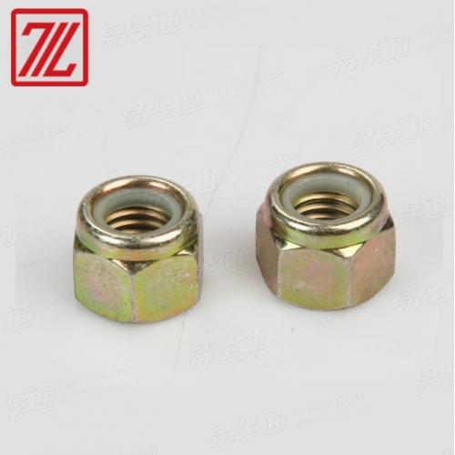 GB889彩鋅鎖緊螺母 非金屬自鎖螺母 六角防松螺母