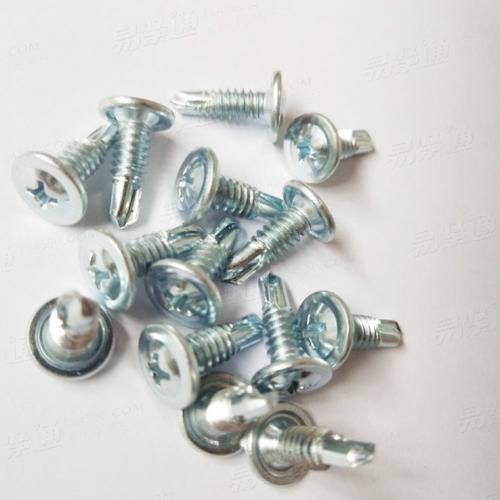 YJT4053【圓頭華司】批發施耐克國标鍍鋅自鑽絲 十字圓頭華司鑽尾可定制