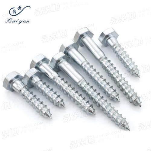 DIN571六角木螺丝 镀锌外六角自攻钉 手拧自攻木螺丝钉