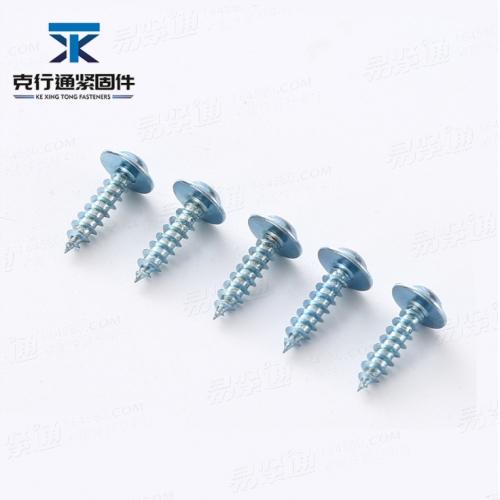 DIN968十字圓頭帶介自攻螺絲 大扁頭鍍鋅帶墊介子自攻螺釘
