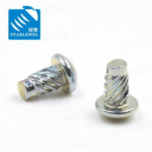 QC865螺旋铆钉 半圆头滚花斜纹铆钉