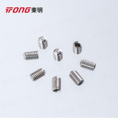 304不锈钢内六角凹端紧定螺丝钉DIN916 GB80顶丝无头螺丝止付机米