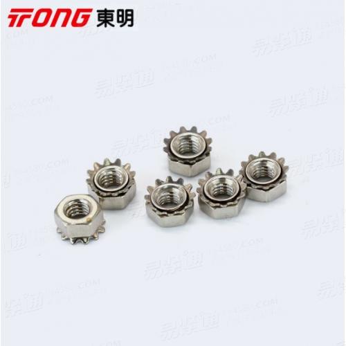 304不銹鋼K帽螺母帶齒鎖緊螺母K型螺帽多齒螺母美制公制高端進口