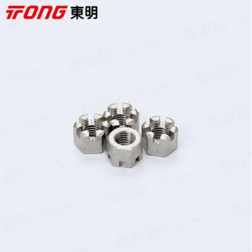 304不锈钢GB6181六角开槽薄螺母GB6178 1型六角开槽螺母操行螺帽