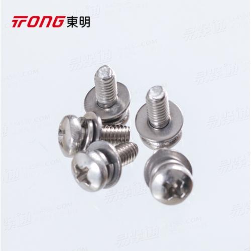 304316不锈钢GB9074.4十字槽盘头螺钉三组合螺丝弹簧垫圈和平垫圈