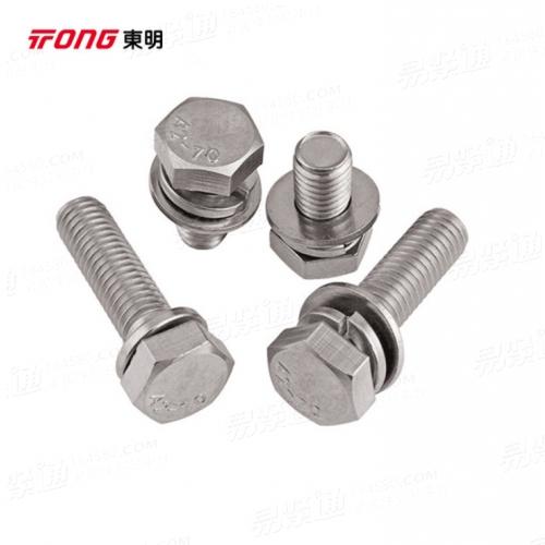 304不锈钢GB9074.17外六角头螺栓弹簧垫圈和平垫三组合件组合螺丝