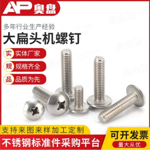 YJT4012 304不锈钢大扁头机丝 大扁头机螺钉 TM十字槽蘑菇头螺丝批发