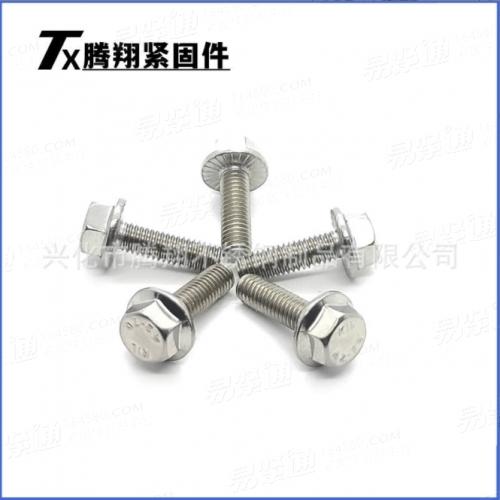304不銹鋼GB5787帶齒六角法蘭面螺栓小頭帶介螺絲M5M6M8M10M12mm