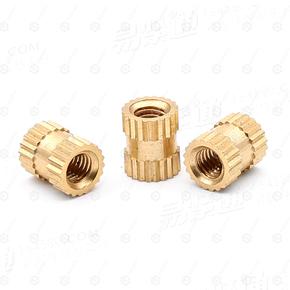 DIN德标 16903 - 1974 【滾花通孔中間帶槽鑲入螺母 - B型】滾花銅螺母