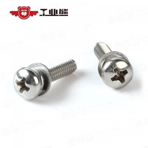 GB9074.4S-1988 304洗光 十字槽盤(pán)頭帶平彈墊組合螺釘 4X16