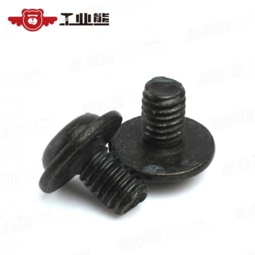 不锈钢304 镀三价黑锌 十字槽圆头带介螺钉 DIN967