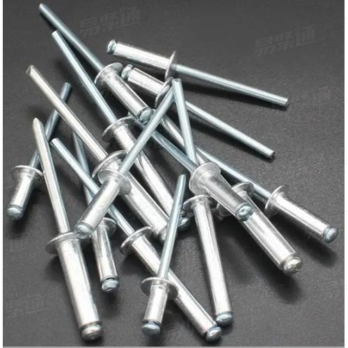 GB/T12618.1 - 2006 【開口型平圓頭抽芯鉚釘】材料：碳鋼+鋁合金等；表面處理：本色、發黑、鍍鋅、磷化等
