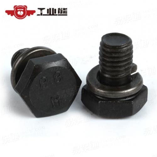 碳鋼8.8級(jí) 本色 外六角帶彈墊組合螺栓 GB9074.15 M10*16